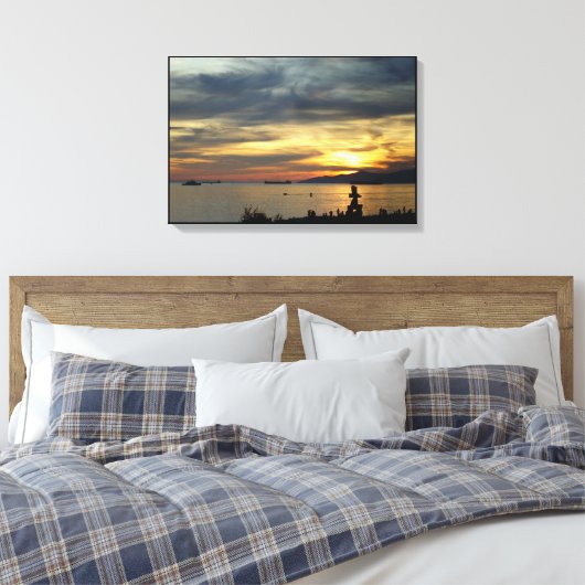 Vancouver Sunset Art Print Seascape Inushuk Leinwa Leinwanddruck (Insitu (Schlafzimmer))