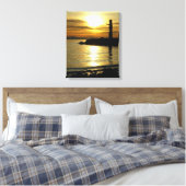 Vancouver Totem Poles Sunset Art Print Leinwand (Insitu (Schlafzimmer))