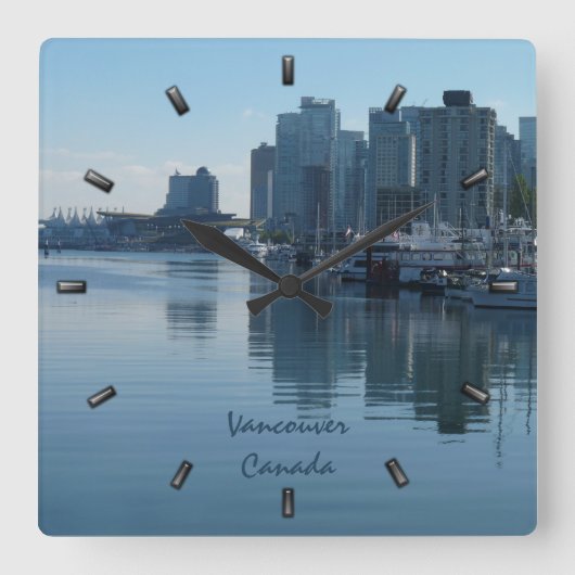 Vancouver-Uhr-personalisierte Vancouver-Wand-Uhr Quadratische Wanduhr (Vorderseite)