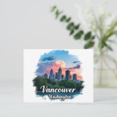Vancouver Washington Staat Skyline Postkarte (Stehend Vorderseite)