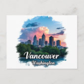Vancouver Washington Staat Skyline Postkarte (Vorderseite)