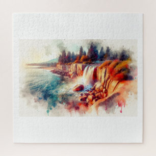 Vancouver Wasserfall bei Sonnenuntergang, Puzzle