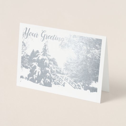 Vancouver Winter Grußkarten Custom Silver Folienkarte (Vorderseite)