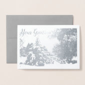 Vancouver Winter Grußkarten Custom Silver Folienkarte (Vorderseite mit Umschlag)