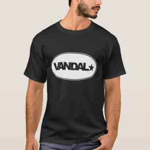VANDAL★ Logo-weißer ovaler Kreis T-Shirt