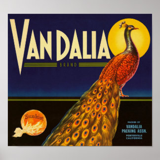 Vandalia Brand Orange Porterville Kalifornien Poster