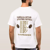 Vandalia-Butler Fußball-Zeitplan-Entwurf #2 T-Shirt (Rückseite)