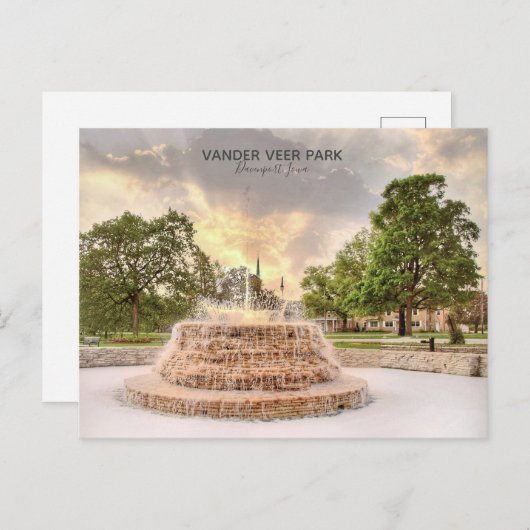 Vander Veer Park Davenport Iowa Postcard Postkarte (Vorne/Hinten)