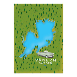 Vänern Schweden See Karte Fotodruck
