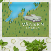 Vänern Schwedensee-Karte Geschirrtuch (Gefaltet)