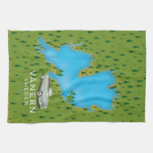 Vänern Schwedensee-Karte Geschirrtuch (Horizontal)