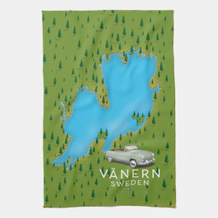Vänern Schwedensee-Karte Geschirrtuch