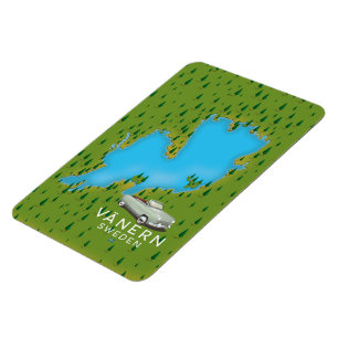 Vänern Schwedensee-Karte Magnet
