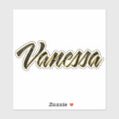 Vanessa black gold Lettering Aufkleber Sticker (Blatt)