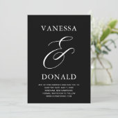 Vanessa Black Modern Wedding Save The Date (Stehend Vorderseite)