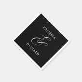 Vanessa Black Modern Wedding Serviette (Ecke)