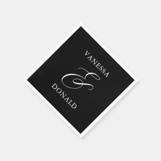 Vanessa Black Modern Wedding Serviette (Ecke)
