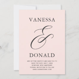Vanessa Blush Pink Moderne Hochzeit Save The Date