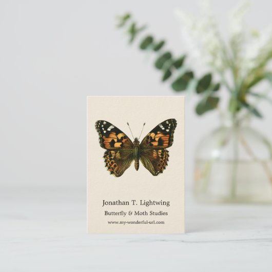 Vanessa cardui - Die gemalte Lady Butterfly Busine Visitenkarte (Stehend Vorderseite)