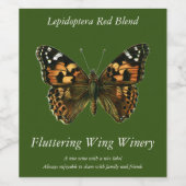 Vanessa cardui - The Painted Lady Butterfly Wine L Weinetikett (Einzelnes Label)