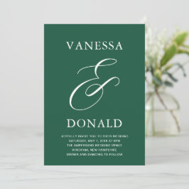 Vanessa Emerald Green Modern Wedding Einladung