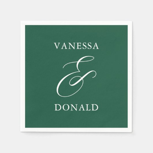 Vanessa Emerald Green Modern Wedding Serviette (Vorderseite)