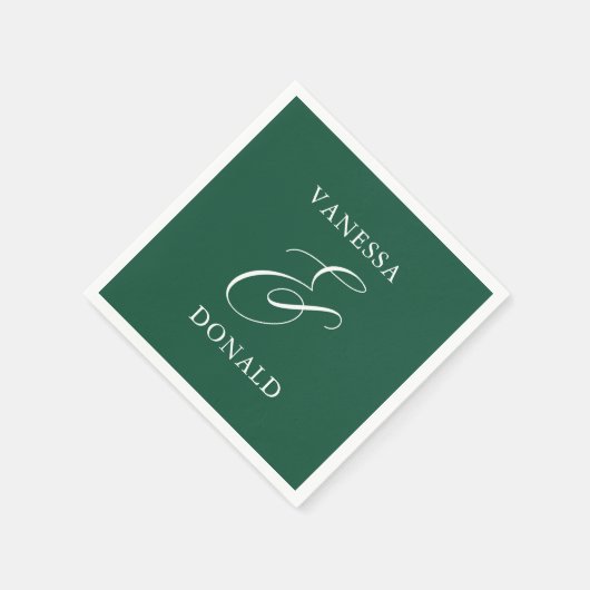 Vanessa Emerald Green Modern Wedding Serviette (Ecke)