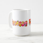 Vanessa - Floral and Bee Design Mug Kaffeetasse (Vorderseite Links)