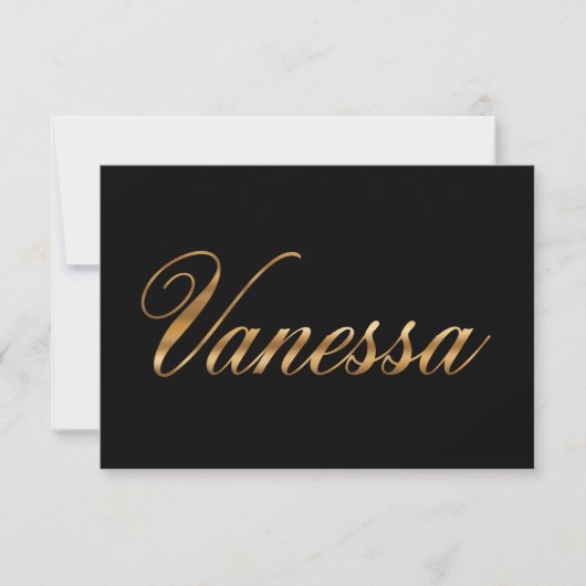 Vanessa gold Design Lettering Karte (Vorderseite)