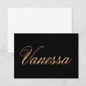 Vanessa gold Design Lettering Karte (Vorne/Hinten)