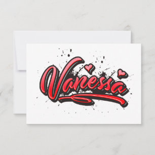 Vanessa Heart Splash Graffiti Karte