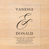 Vanessa Modern Wedding Acryleinladungen (Vorderseite)
