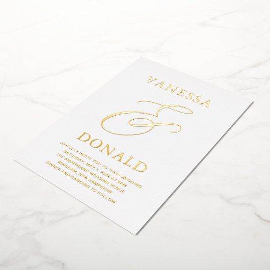 Vanessa Modern Wedding Folieneinladung (Gedreht)