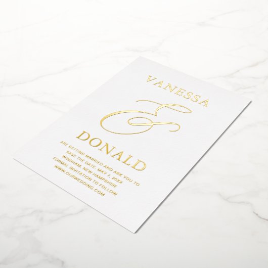 Vanessa Moderne Hochzeit retten das Datum Folieneinladung (Gedreht)