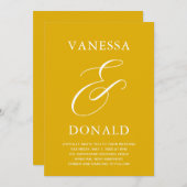Vanessa Mustard Yellow Moderne Hochzeit Einladung (Vorne/Hinten)