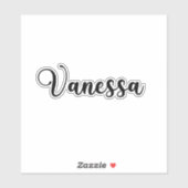Vanessa Name - Handgeschriebene Kalligrafie Aufkleber (Blatt)