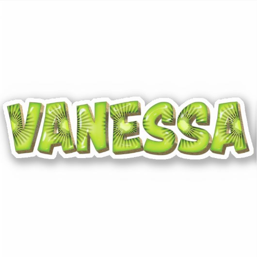 Vanessa Name Kiwi Design Aufkleber Sticker (Vorderseite)