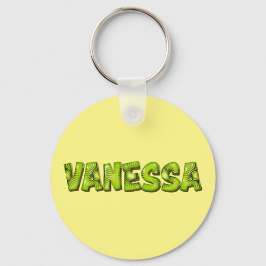 Vanessa Name Kiwi Design Schlüsselanhänger (Vorderseite)