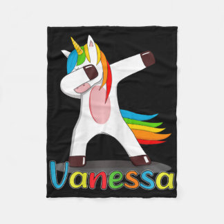Vanessa Name Vorname Day - farbenfroh tanzende UN Fleecedecke