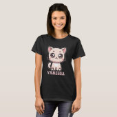 Vanessa Niedlich Kitty Cat Design for Girls Name V T-Shirt (Vorne ganz)