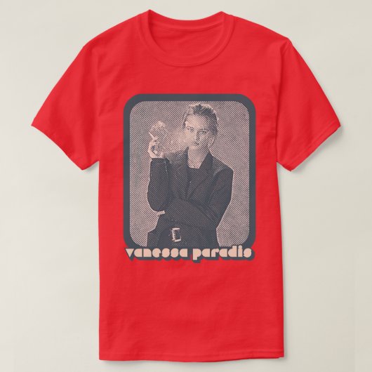 Vanessa Paradis Retro Style 80er Frankophile Desig T-Shirt (Design vorne)