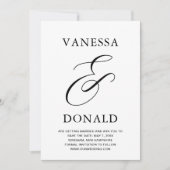 Vanessa Schwarz-weiß Moderne Hochzeit Save The Date (Vorderseite)