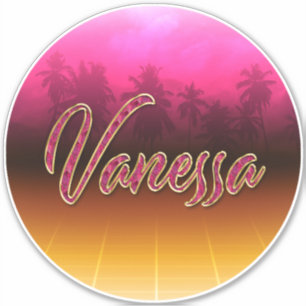 Vanessa Vorname Name golden pink Aufkleber Sticker