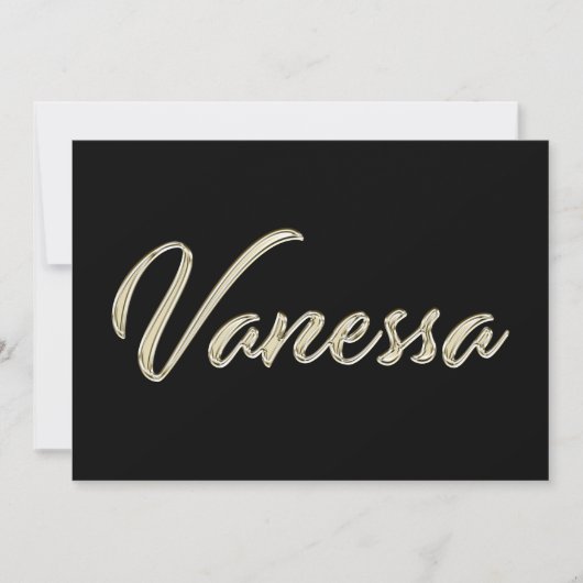 Vanessa white gold Handwriting Karte (Vorderseite)