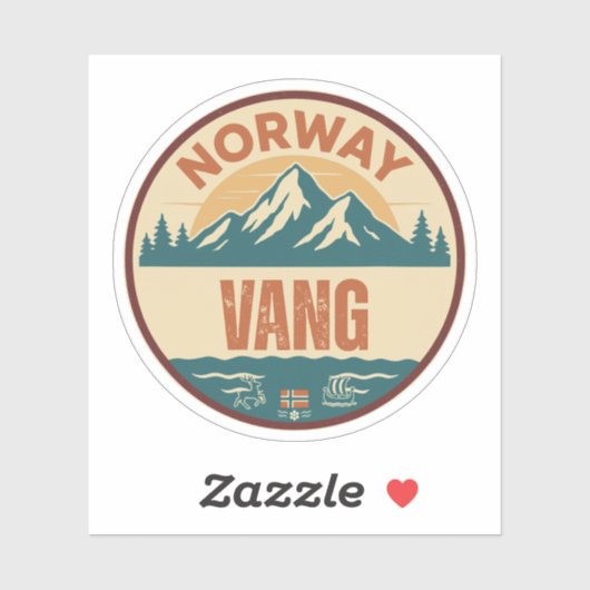 Vang, Norge Norwegen Aufkleber (Blatt)