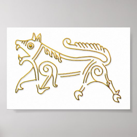Vang Runestone-Gold-Kontur-Poster Poster (Vorne)