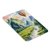 Vang Vieng Laos Heißluftballon Aquarell Magnet (Rechte Seite)
