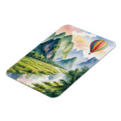 Vang Vieng Laos Heißluftballon Aquarell Magnet (Linke Seite)