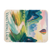  Vang Vieng Laos Hot air Balloon Vintage Magnet (Horizontal)