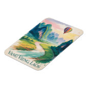  Vang Vieng Laos Hot air Balloon Vintage Magnet (Linke Seite)